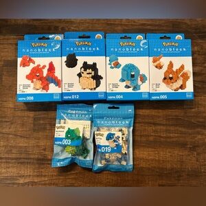 Pokemon Nanoblock Sets - 5 new, 1 used